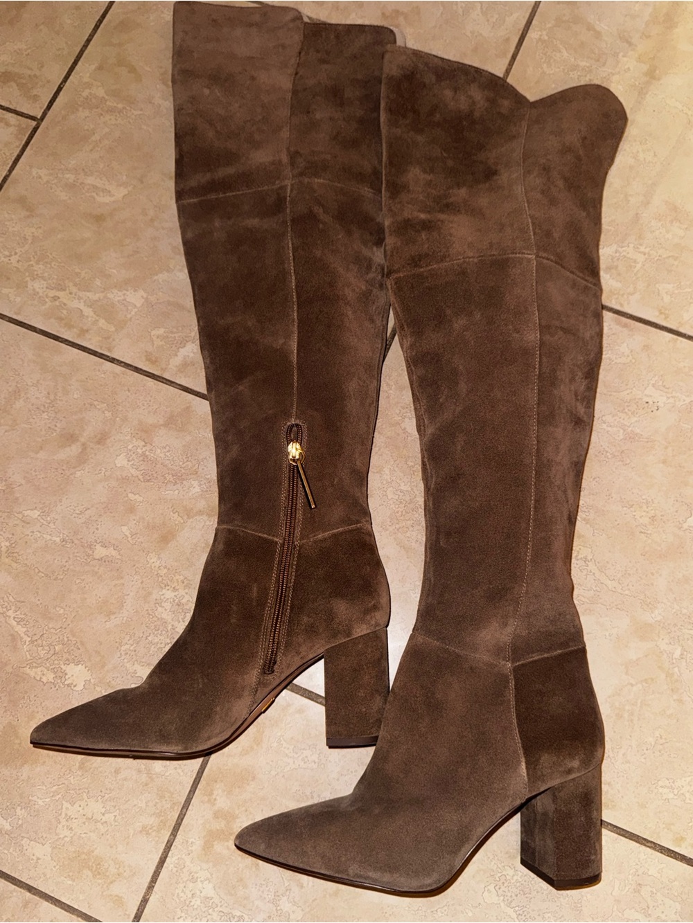 Louise et CIE- Women's Over-the-Knee Suede Boots in Dark Brown